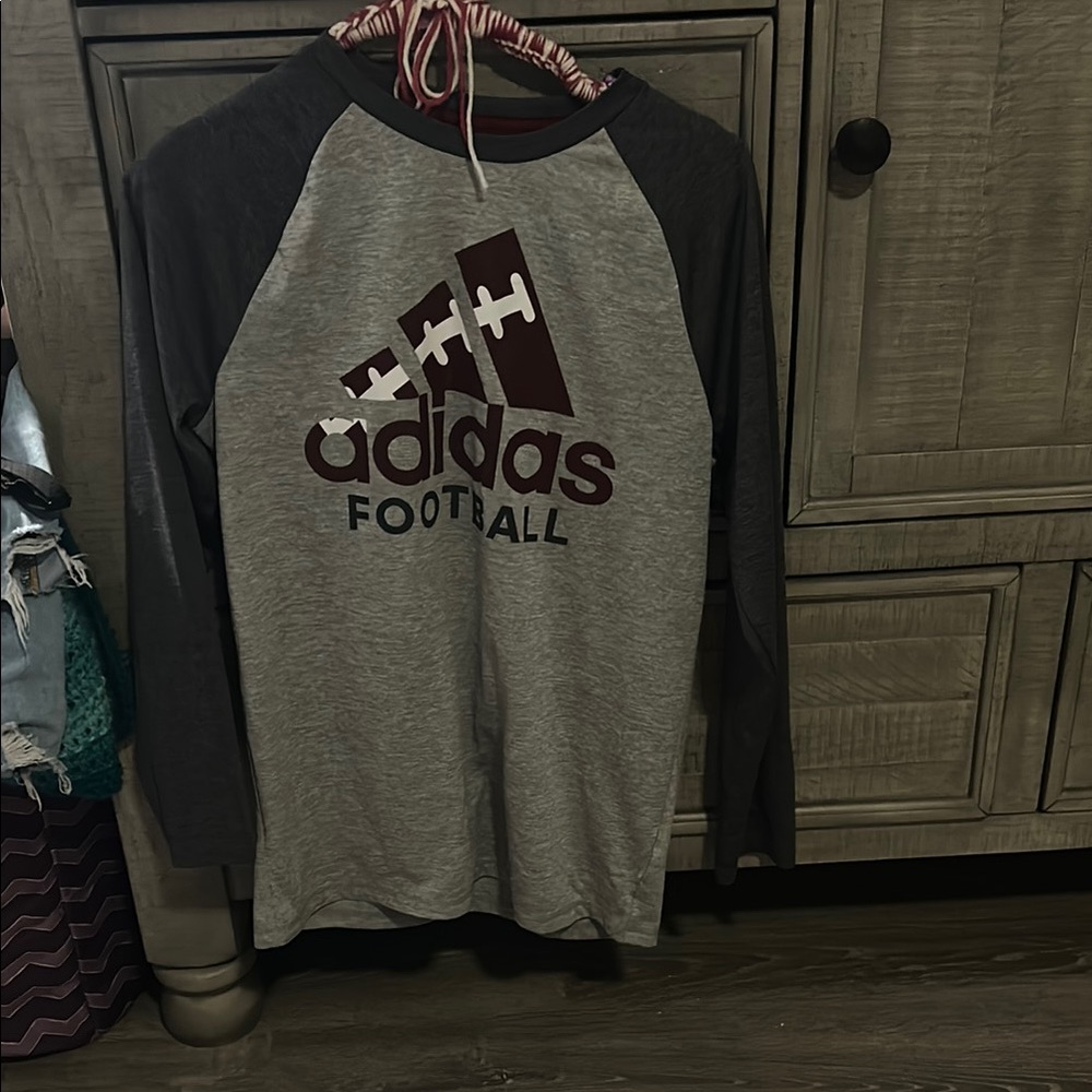 Adidas Gray and Black Football Tee